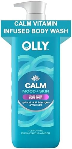 OLLY Calm Body Wash Eucalyptus Amber 17oz with Hyaluronic Acid