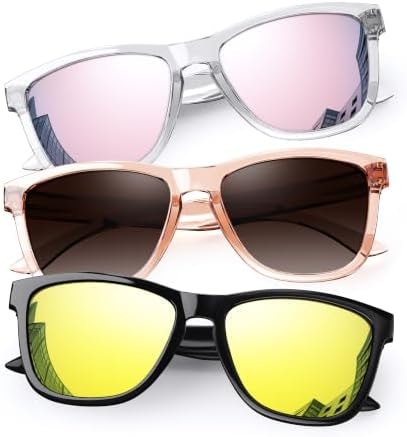 QALLY Sunglasses Womens Polarized Trendy Retro Sun Glasses UV400 Protection