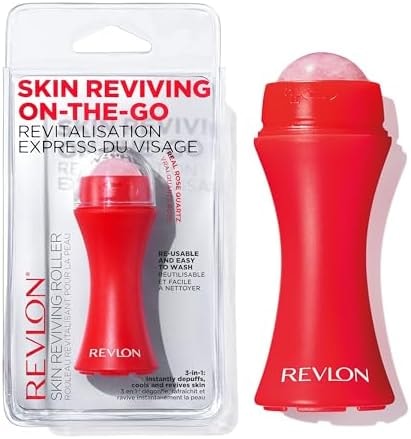 Revlon Skin Reviving Roller with Rose Quartz for All-Day Facial Reviving & Brightening, Compact & Reusable, Gentle on Skin, 1 count