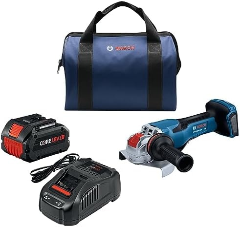 Bosch GWX18V-13PB14 PROFACTOR™ 18V X-LOCK 5 – 6 In. Angle Grinder with No Lock-On Paddle Switch and (1) CORE18V® 8 Ah High Power Battery