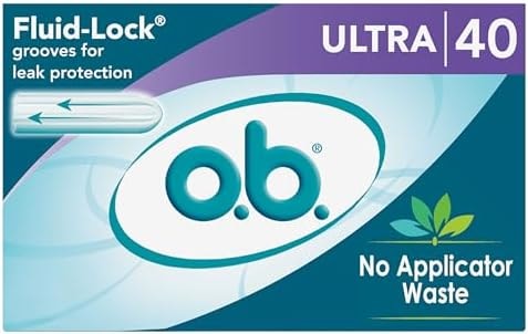 o.b. No Applicator Tampons Ultra, Applicator, Free Fragrance Free, 40 ct