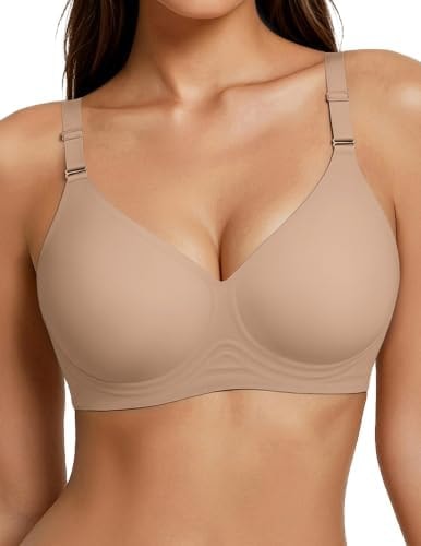 Nude Bra Wireless Jelly Bras for Women Push Up Seamless Comfy T-shirt Bras