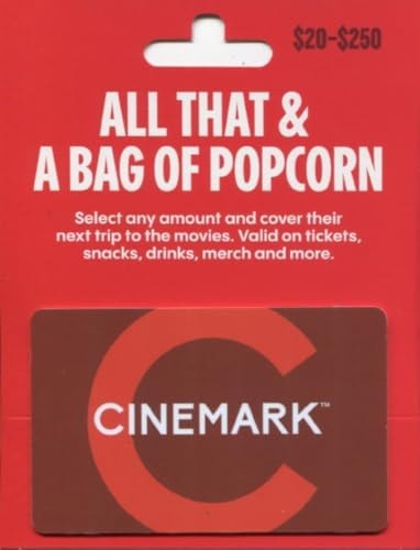 Cinemark Theatres Physical Gift Card