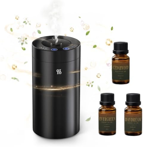 Waterless Essential Oil Diffuser with 3 Fragrance Oils Battery Operated