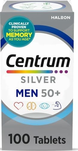 Centrum Silver Men's Multivitamin for Men 50 and Over, 100 Tablets