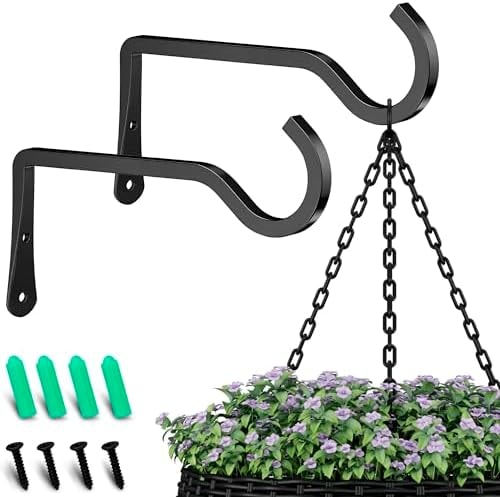 ALPENKOK Wall Mounted Plant Hanger, Set of 2, Metal Alloy Hooks, 6 inch