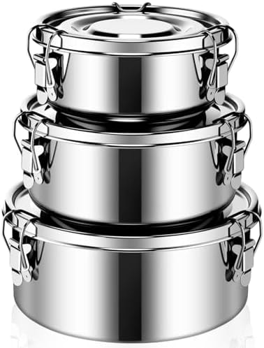 Skybooly 3 Pcs Stainless Steel Bento Box, 13, 22, 36 Oz