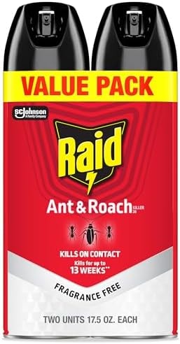 Raid Ant & Roach Killer Bug Spray, Fragrance Free, 17.5 oz, 2 Count