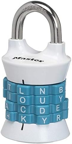 Master Lock Word Combination Lock, Set Your Own Word Letter Lock for Gym and School Lockers, Indoor Combo Padlock, Colors May Vary, 1535DWD