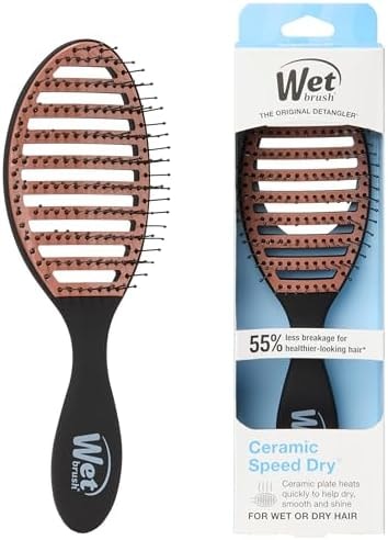 Wet Brush Ceramic Speed Dry Detangler, Black, Vented Blow-Dry Hair Brush