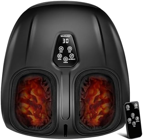 Musugy Foot Massager with Heat and Compression 2026 Upgraded Shiatsu Style
