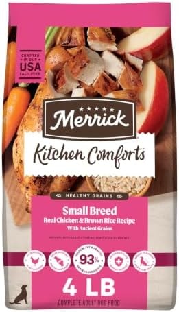 Merrick Healthy Grains Premium Dry Dog Food For Small Dogs, Wholesome and Natural Kibble, Small Breed Recipe - 4.0 lb. Bag