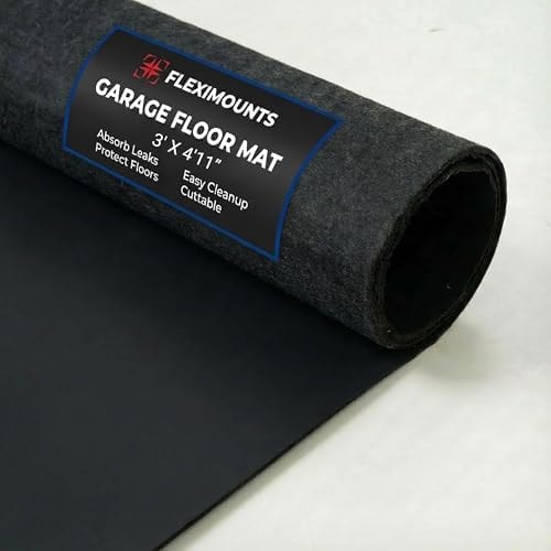 FLEXIMOUNTS 4'11" x 3' Garage Floor Mat, Waterproof Oil Spill Mat