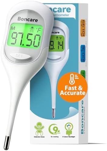 Boncare 9 Seconds Basal Body Thermometer for Ovulation (Rice-White)