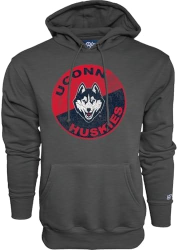 Blue 84 Men's Connecticut Huskies Hoodie Vintage Cap Dark Heather, Dark Grey, XX-Large