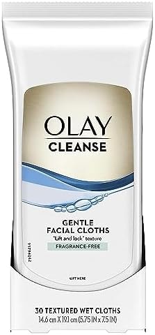 Olay Cleanse Gentle Facial Cloths, Fragrance Free, 30 count - Packaging may vary