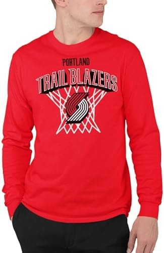 Junk Food NBA - Portland Trail Blazers Nothing But Net Adult LS T-Shirt Red