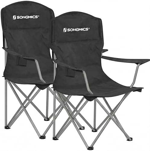 SONGMICS Folding Camping Chairs, 2 Pack, 330 lb Capacity