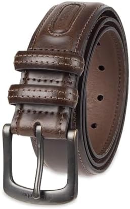 Columbia mens Classic Logo - Casual Dress With Single Prong Buckle for Jeans Khakis Belt, Brown, 54 US