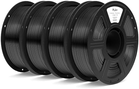 ELEGOO PLA+ 3D Printer Filament 1.75mm Black 4KG