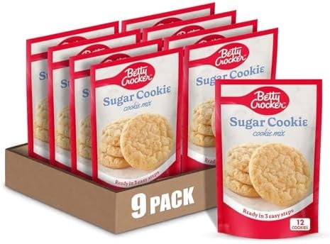 Betty Crocker Sugar Cookie Mix, Makes 12 2-inch Cookies, 6.25 oz, 9 Pack