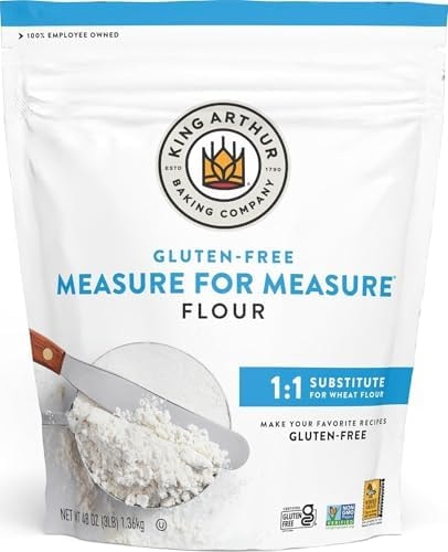 King Arthur Measure for Measure Gluten-Free Flour: All-Purpose 1:1 Substitute for Wheat Flour, Non-GMO, Kosher Certified, 3 lbs Bag for Baking Cookies, Cakes, Muffins