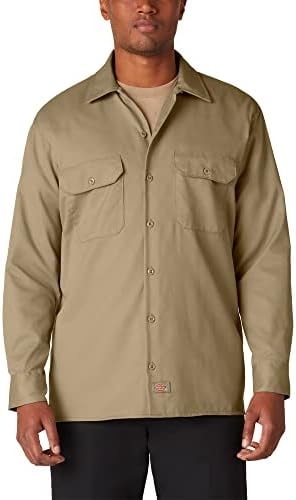 Dickies Men's Big-Tall Long Sleeve Work Shirt, Khaki,XXT