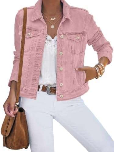 luvamia Women's Denim Jackets Women Jean Jacket Vacation Outfits For Women