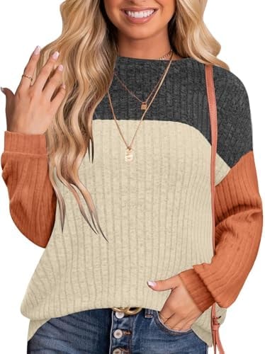 MixShe Womens Tops Early Fashion Outfits for Women 2025 School Clothing for Teachers Lightweight Trendy Sweaters Tunic Long Sleeve Clothes Black Small
