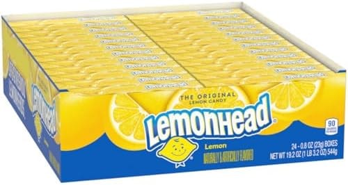 Lemonhead Hard Lemon Candy, 0.8 Ounce Boxes (Pack of 24)