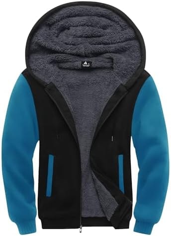 SCODI Hoodies for Men Heavyweight Fleece Sweatshirt Zip Up Thick Jacket XL