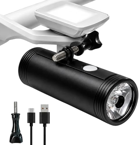 LONLEEYU Super Bright 450-1200 Lumen LED Bike Light, USB-C Rechargeable Bike Front Light with 9-11H Runtime, 4-5 Modes,Quick Release Mount, Waterproof for Road, Mountain, Commuter Bicycles