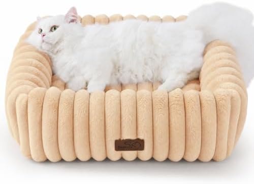 Bedsure ComfyFleece® Cute Dog Bed for Small Dogs & Cats,20in Sandy Beige