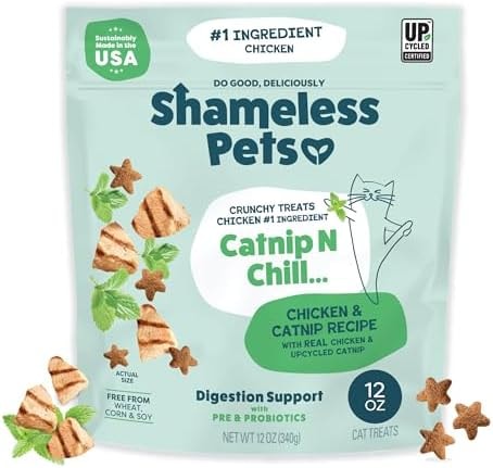 Shameless Pets Catnip N Chill Crunchy Cat Treats, 12 oz