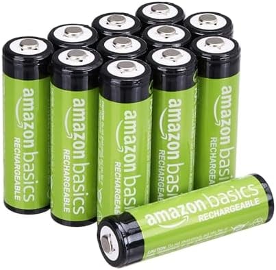 Amazon Basics 12-Pack Rechargeable AA NiMH Batteries, 2000 mAh, 1.2V, Low Self Discharge, Pre-Charged, Recharge up to 1000x Times