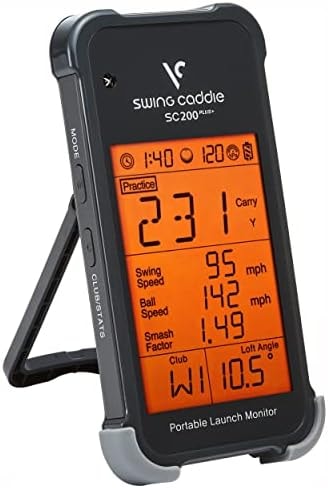 Voice Caddie SC200Plus Portable Golf Launch Monitor and Swing Analyzer with Real-Time Shot Data Tracking - 12-Hour Battery Life