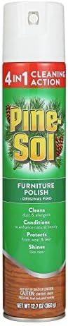 Pine-Sol Furniture, Polish 4in1 Cleaning Action Wood Polish Spray Wood Polish Spray for Your Cleans Conditions Protects and Shines Ounces Original Pine Scent, Yellow, Lemon, 12.7 Fl Oz