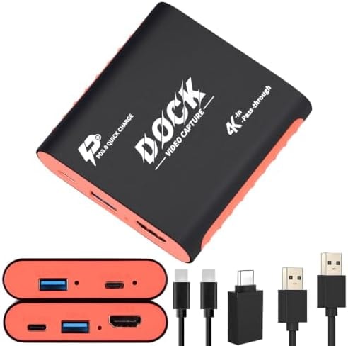 2-in-1 Switch 2 Dock & Capture Card with USB-C Video Input for Streaming