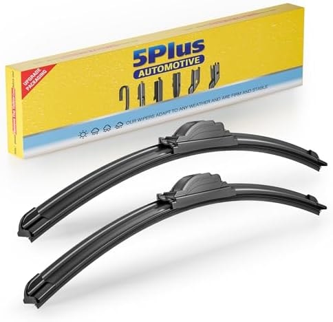 5 PLUS 22" and 22" Windshield Wipers Blades (Pack Of 2), All-Weather Performance