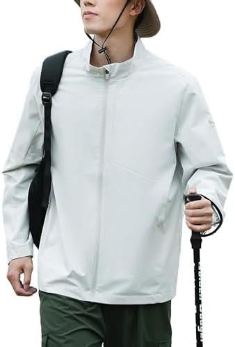 TYSON WOLF Men's Rain Jacket Waterproof Lightweight Rain Shell Raincoat for Golf Hiking Travel Cycling Windbreakers