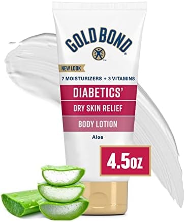 Gold Bond Diabetic Body Lotion, Dry Skin Relief with Vitamin E & Aloe to Soothe & Moisturize Flaky, Rough Skin, 4.5 oz