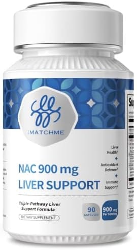 iMATCHME NAC Supplement 900mg, Liver Cleanse Detox & Repair,180 Count