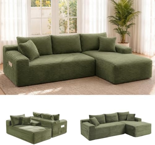 95" Modular Sectional Sofa, Boneless Chaise L-Shaped Couch for Living Room