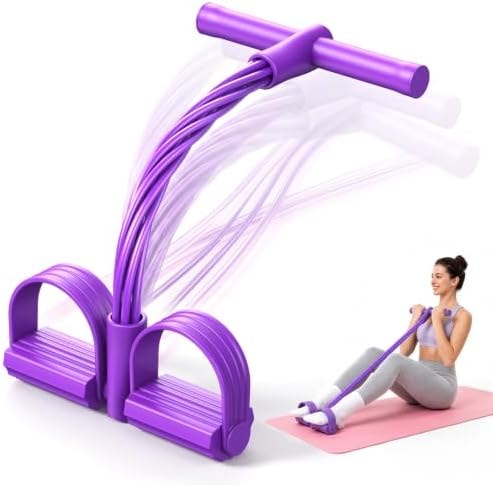 Pedal Resistance Band with Handles, 6-Tube Exercise Bands, Foot Pedal Resistance Bands, Multifunction Tension Rope for Full Body Home, Workouts,Gym, Pilates, Yoga, Women Gift