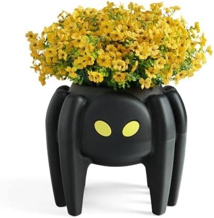 Step2 Spooky Spider Planter, Indoor/Outdoor Fall Decor, Black