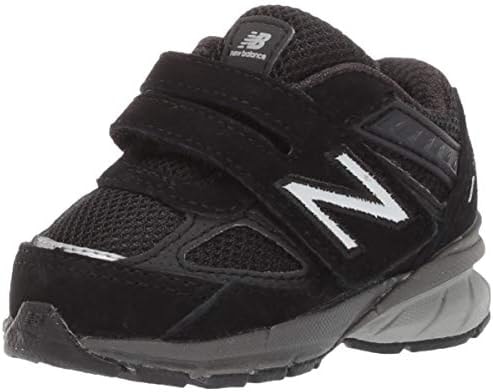 New Balance Baby 990 V5 Hook and Loop Sneaker, Black/Black, 2 Wide US Unisex Infant