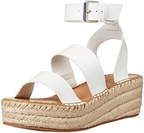 The Drop Women's Listilla Espadrille Flatform Ankle Strap Sandal Wedge, White, 8