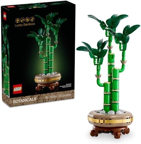LEGO Botanicals Lucky Bamboo Building Set - Artificial Plant for Indoor Home Décor, Adults Ages 18+ - Gift for Birthdays for Him - Fake Plant Decoration for Table, Desk, Office - 10344