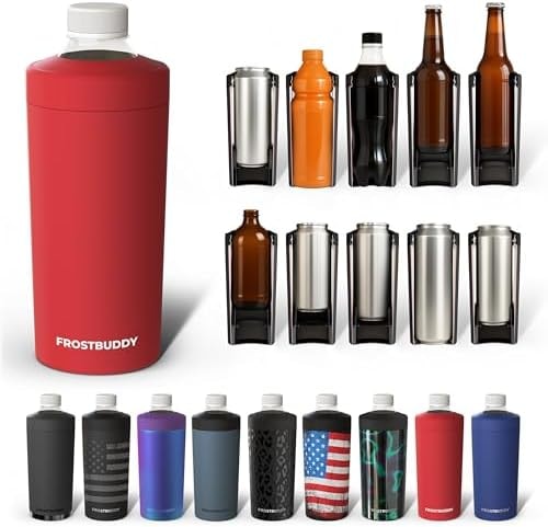 Frost Buddy XL Can Cooler - Fits 12/16/20/24 oz Cans & Bottles (Crimson)