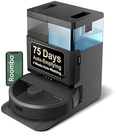 iRobot Roomba Plus 405 (G181) 2in1 Vacuum & Mop Robot with AutoWash Dock - Dual Spinning, Smart & Fast Mapping, Ideal for Pet Hair, Self-Empties 75 Days, Intense Suction, Pad Washing & Drying